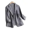 Damespakken vrouwen passen jas vaste kleur afslag kraag met lange mouwen zakken formele dame blazer vrouwelijke kleding