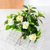 Flores decorativas 1pc Simulação Camellia Branch Laral Decoração de casamento Fake Plant Silk Artificial