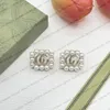Orecchini a fiore di diamante di qualità 5A Shiny Diamond Crystal Crabbia Orecchini a cerchio Rhinestone Regalo di compleanno degli amanti con scatola