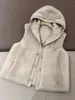 Frauenwesten Mink Kapuze -Weste reversible ärmellose Manteldesign elegante weibliche lässige Oberkleidung Kleidung Hochqualität