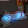 1pc 60cm fofo brilhante LED LED UNICORN Toys de pelúcia adorável travesseiro de unicórnio luminoso