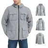 Vestes pour hommes Couleur continue Hooded Multi Pocket Windproof Mens élégant avec cagoules Igloo Coats For Men Snow Veste