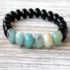 SN1053 Trendy Black Onyx Multi colorido Amazonite Bracelet Chakra Chakra Yoga Jóia Power Happaphe Jewelry258J