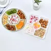 New 1 pc 6-Compartment Food Storage Tray Dried Fruit Snack Plate Appetizer Serving Platter for Party Candy Pastry Nuts Dish