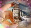 Top Brand Square Roman Tank Cadran Watch Super Luminent Couple de luxe Luxury Femmes Hommes Clock Lovers en acier inoxydable Sangle en cuir en or Quartz Batterie Power Wristwatch Cadeaux