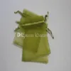 100pcs Olive Green Green Drawess Organza Geschenkverpackungstaschen 7x9cm 9x12cm 10x15cm Hochzeitsfeier Weihnachten Geschenktüten DIY Schmuck M181P