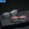 Solglasögon Metal Cat Eye Reading Glasses Spring Hanses Women Presbyopic Anti-Blue Light Blocking Hyperopia glasögon för föräldrar 327U