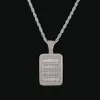 Yeni Bling Cage Dog Tag kolye kolye erkekler hip hop takı çelik halat zincir altın rengi tam kübik zirkon hediye283r