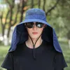 Boinas Baras anchas de borde Sol Sombriconía de protección UV Sombreros de pesca con solapa para el cuello para caminar para viajar