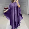Etnik Giyim Abayas Kadınlar İçin Dubai Lüks 2 Parça Set Şifon Bouubou Müslüman Moda Elbise Kaftan Marocain Düğün Kesintileri