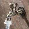 Bathroom Sink Faucets Wall Mounted Garden Antique Bronze Bibcock Decorative Small Zinc Alloy Tap Single Hole Water Faucet Accessories