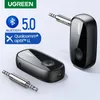 Connettori Ugreen Bluetooth Ricevitore 5.0 APTX LL 3,5 mm Adattatore wireless audio Aux Wireless per cuffie per PC per auto Mic 3.5 Bluetooth 5.0 Recettore