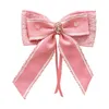 Haaraccessoires roze boog lint haarspeld schattige doek voor kinderen hoofdtooien ornamenten prinses hoofdtooi