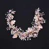 Rose Gold Hoofdband Wedding Bridal Flower Crown Tiara Crystal Rhinestone Hair Accessories Band Sieraden Princess Koningin Koofdelige HEA204V