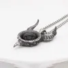 Pendant Necklaces Punk Retro Goat Horn Fashion Stainless Steel Black Stone Chain Necklace Men And Women Unique Jewelry Gifts Wholesale