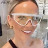 Солнцезащитные очки мода One Piece Негабаритные солнцезащитные очки Женщины Semiless Sun Glasses Мужчины Goggles 2022 Luxury Brand Big Rame Wind -Resper290u