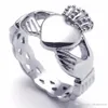 أزياء الفولاذ المقاوم للصدأ الفرقة Claddagh Heart Crown Love Mens Womens Ring Gold Size 6 7 8 9 10 11 12 133243