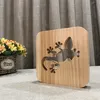 3d houten hagedis vorm lamp Noordelijke houten nachtlicht warm witte holle hollowed -out led tafellamp usb stroomvoorziening als vrienden cadeau282u