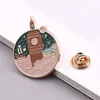 Angleterre Retro Architecture Bull de l'émail du clocher Le ciel nocturne Building Building Pin Pin Fashion Charm Jewlery Unisex 2010280b