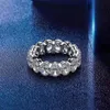 الخلود البيضاوي قطع الخاتم الماس مويسانيت 100 ٪ الأصلي 925 الجنيه الاسترليني خواتم الزفاف الفضية الخواتم للنساء هدية المجوهرات Y241E