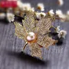 Vintage Rhinestone Brooch Pin Gold-plate Alloy Pearl Faux Diamente Broach corsage for bridal wedding invitation costume party dres175x