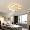 Chandeliers Square Modern Led Chandelier Lights Lighting For Living Bedroom Study Room Gold Black Indoor Lamps Fixtures Dimmable AC90-260V