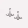 المصمم Viviene Westwoods ViviEnnewestwood Classic Full Diamond Empress Dowager Planet Earrings High Vivienne Empress Dowager Saturn arics female