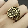 2pcs Lot le plus récent Design Golden Anchor Cool Ring 316L Bizer en acier inoxydable Mentide vendant un groupe de groupe Punk Style Ring282U