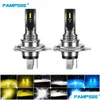 Bulbos de carro 2pcs H4 H7 H11 H10 Turbo LED FARECTL BBS 3000K 6000K PSX24W 9005 HB3 9006 HB4 H8 LUZES MOVAL DO MOBELT