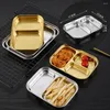 Teller geteiltes Abendessen Tablett Mittagessen Container Teller Edelstahl für Schule Cante Kinder Erwachsener Firmen Restaurants Geschirr