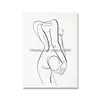 Pinturas Mulher corpo One Line Ding Canvas pintando abstrato feminina figura arte impressa