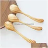 Spoon Creativa in stile giapponese manico lungo cucchiaio da miele in legno stoviglie olive mescolando zuppa Au24 drop drop home giardino cucina dnto dhnto