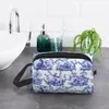 Sacs de cosmétique Fashion Blue et blanc Delft Chinoiserie Toile Travel Toitry Sac pour femmes Maquillage de maquillage Kit Dopp