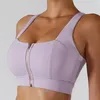 Yoga outfit Womens High Impact Sports Bra Racerback Zipper Front Underwear Female Wireless Fitness Top S M L XL