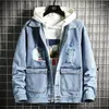 Jackets masculinos 2024 Autumn moda Jacket Jacket Youth Slim-Fit Ripped Trendy Handsome