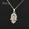 Sinleery Classic Hand Of Fatima Hamsa Necklace Pendants Silver Color Chain Choker Palm Statement smycken för kvinnor XL681 SSF1303Y