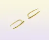 2019 Minimal 925 Sterling Silver Bar Earring Ear Wire Gold Color Polished Simple Delicate Design Girl Women Lovely Ear Jewelry8580745