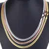 Kettingen 6mm slangenschakel ketting ketting gehamerd platte stoep Cubaanse roségouden zilveren kleur voor dames mannen fanshion sieraden cadeau gn11112737