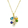 Pendant Necklaces MYLONGINGCHARM Personalzied Valentine's Day Gift Initial Waterdrop With Birthstone Free