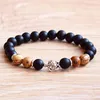 MG0785 NEW DESING TORTOISE CHARM BRACELET NATURAL PICTURE JASPERS BRACELET MATTE BLACK ONYX BEADED WRIST MALA BRACELET217A