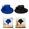 Brede rand hoeden zomer charmante hoed thee feest zon casual mesh fascinators voor rekwisieten prom cocktailreizen