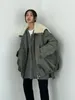 Damengrabenmäntel, die warme Mujer -Wolken mit Hoodedzipper Ropa Japan Lose Frau Jacketsfall Winterkleidung Langarm