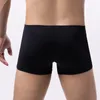 Calzoncillos para hombres Mesh de seda de seda cómodas boxeadores Sexy Ver a través de pantalones cortos transpirables Bikini Bikini Simple