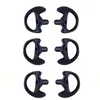 Accessori 100 pz Silicone Earloop Earmolds Stampo per orecchie per auricolari acustici con tubo d'aria Cuffie radio bidirezionali Walkie Talkie Cuffie Nero