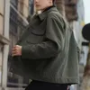 Herrjackor Cool Workwear Jacket Casual Solid Color Cardigan med Turn-Down Collar Pockets For Fall Winter Loose Warm Män