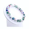 Bracelets de link Verde Verde Rosa Violet Cloud Jades Natura