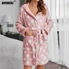 Vêtements de sommeil pour femmes robes femmes chaudes lingeries à capuche décontractée Robe pour femme thermique peignoir lointain