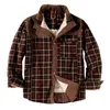 Men's Jackets Fleece Flannel Classic Plaid Jacket Winter Warm Long Sleeve Shirt Thick Cotton Buttons Shirts Male Clothing