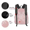 Backpack Christmas Watercolor Snowflake Pink Student School Bags Laptop Custom For Men Women Female Travel Mochila