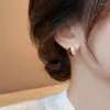 Stud -oorbellen 2023 Zuid -Korea Design mode sieraden 14K vergulde zirkoon rood email Elegante dames dagelijkse werkaccessoires